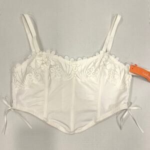 Colsie Lace Corset Bralette White
